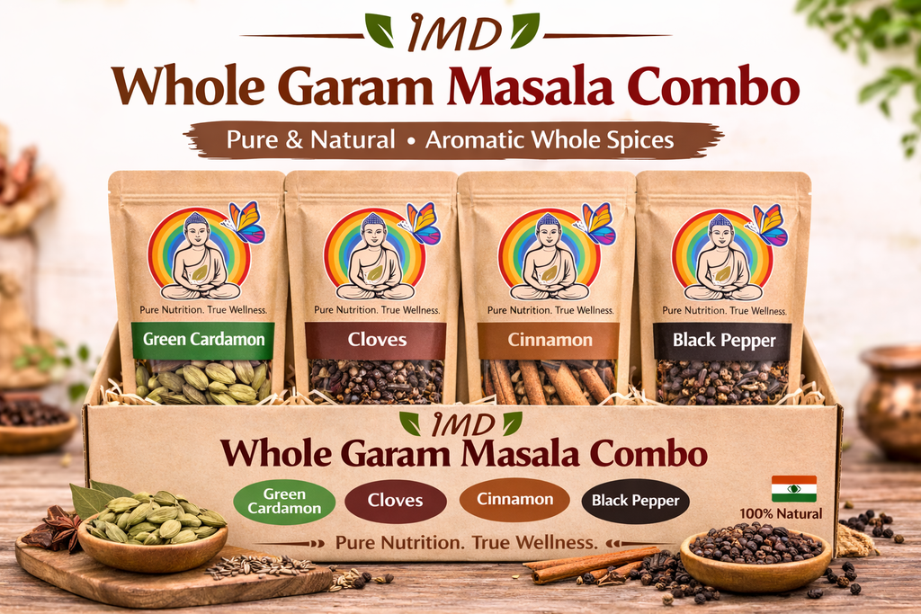 IMD Whole Garam Masala Combo – Cardamom, Cloves, Cinnamon & Black Pepper (Pack Of 100gms Each)