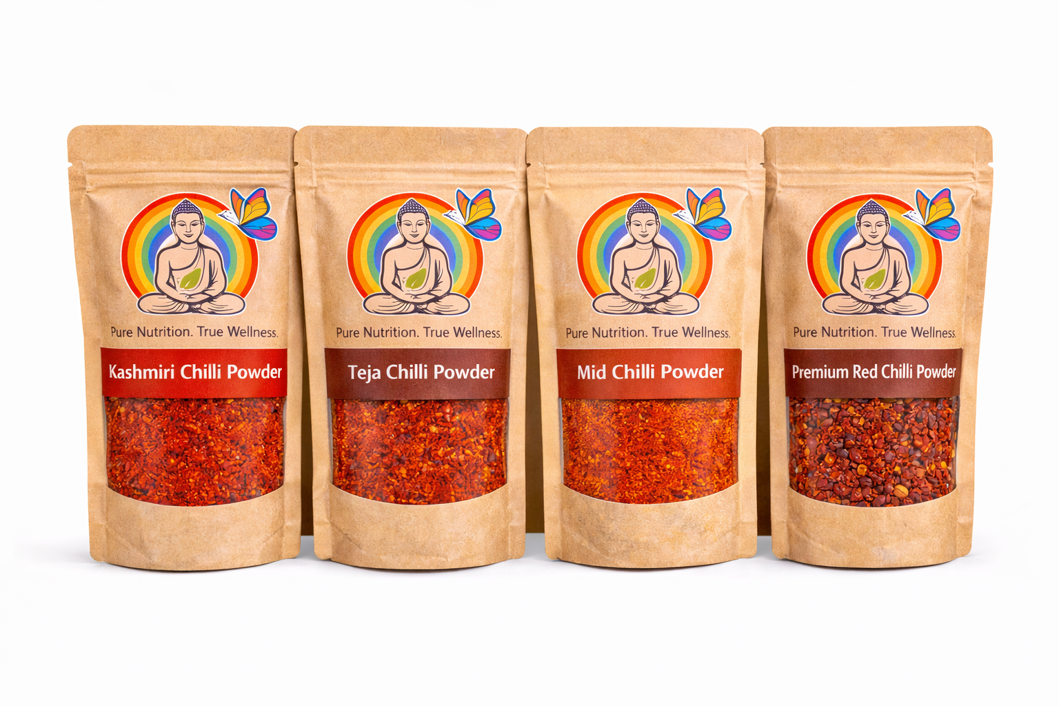 IMD Red Chilli Variety Pack – Kashmiri, Teja, Mid & Premium Lal Mirch Powder ( Pack Of 100gms each)