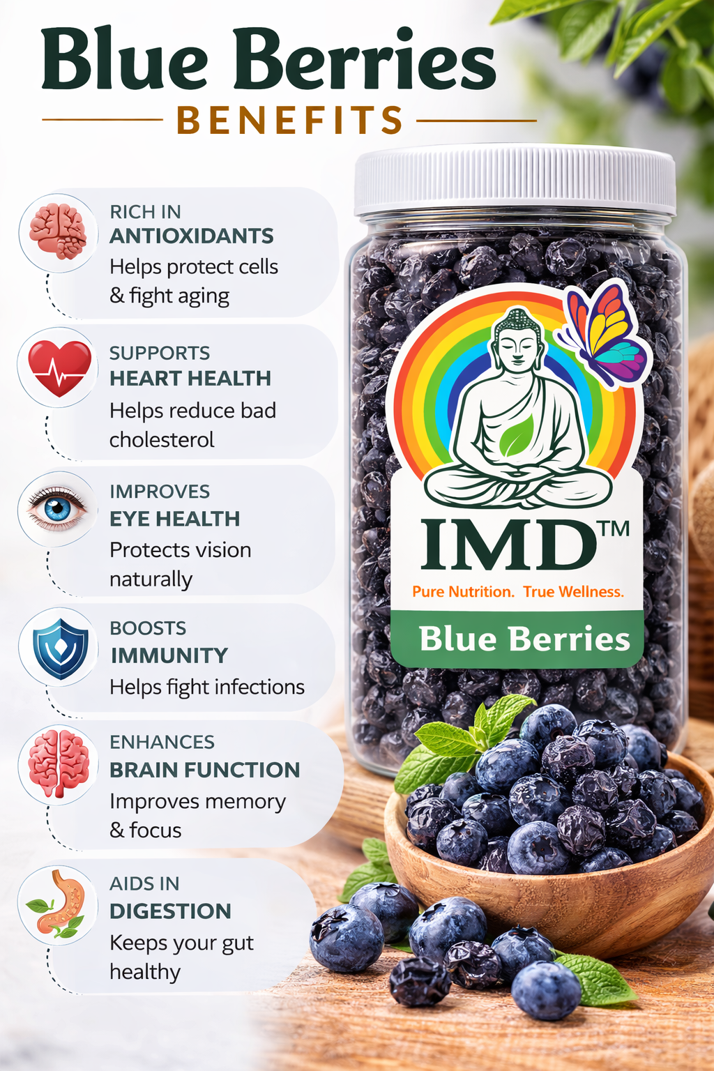 IMD Dried Blueberries – Sweet & Healthy Premium Berries