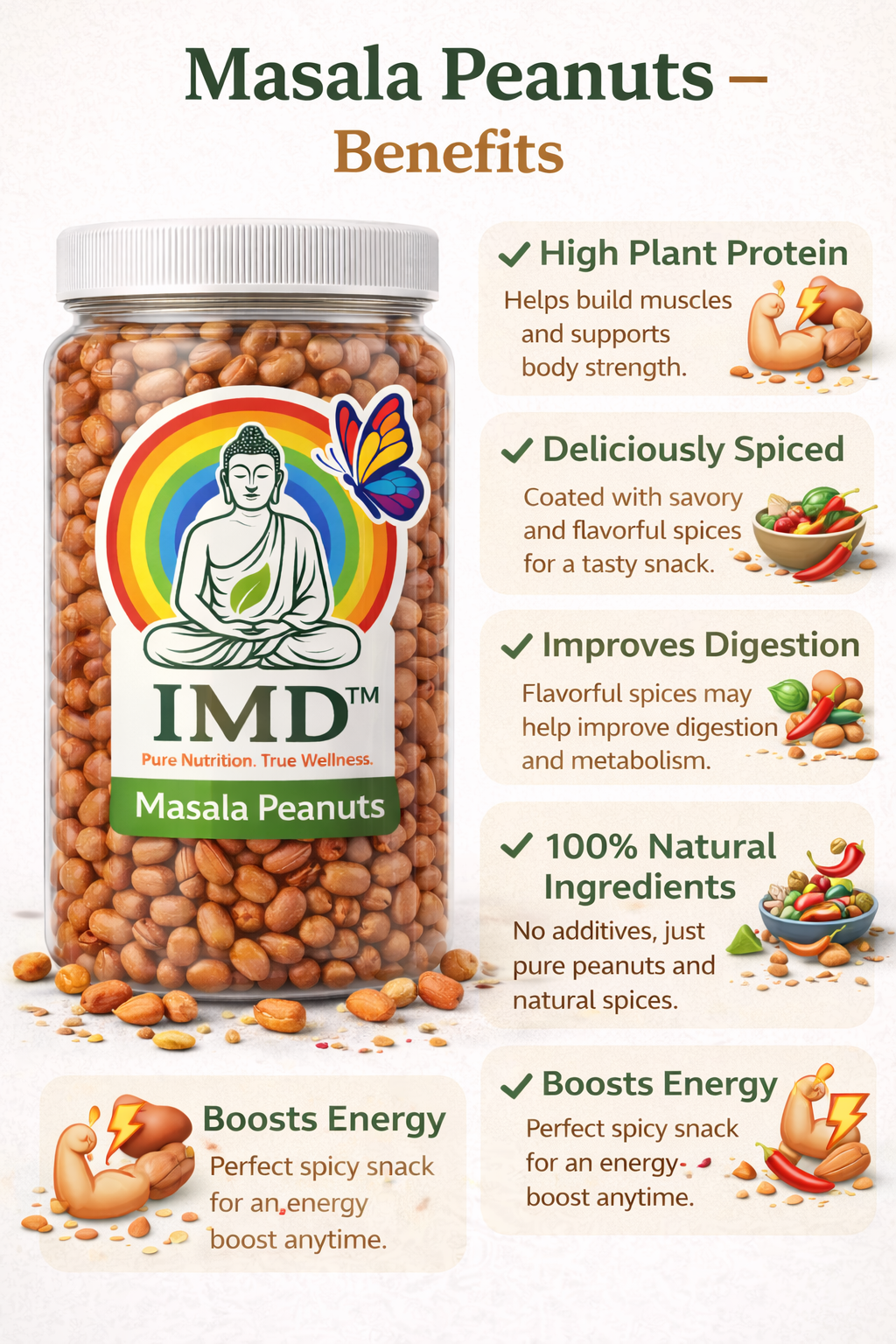 IMD Masala Peanuts – Crispy & Spicy Roasted Peanut Snack