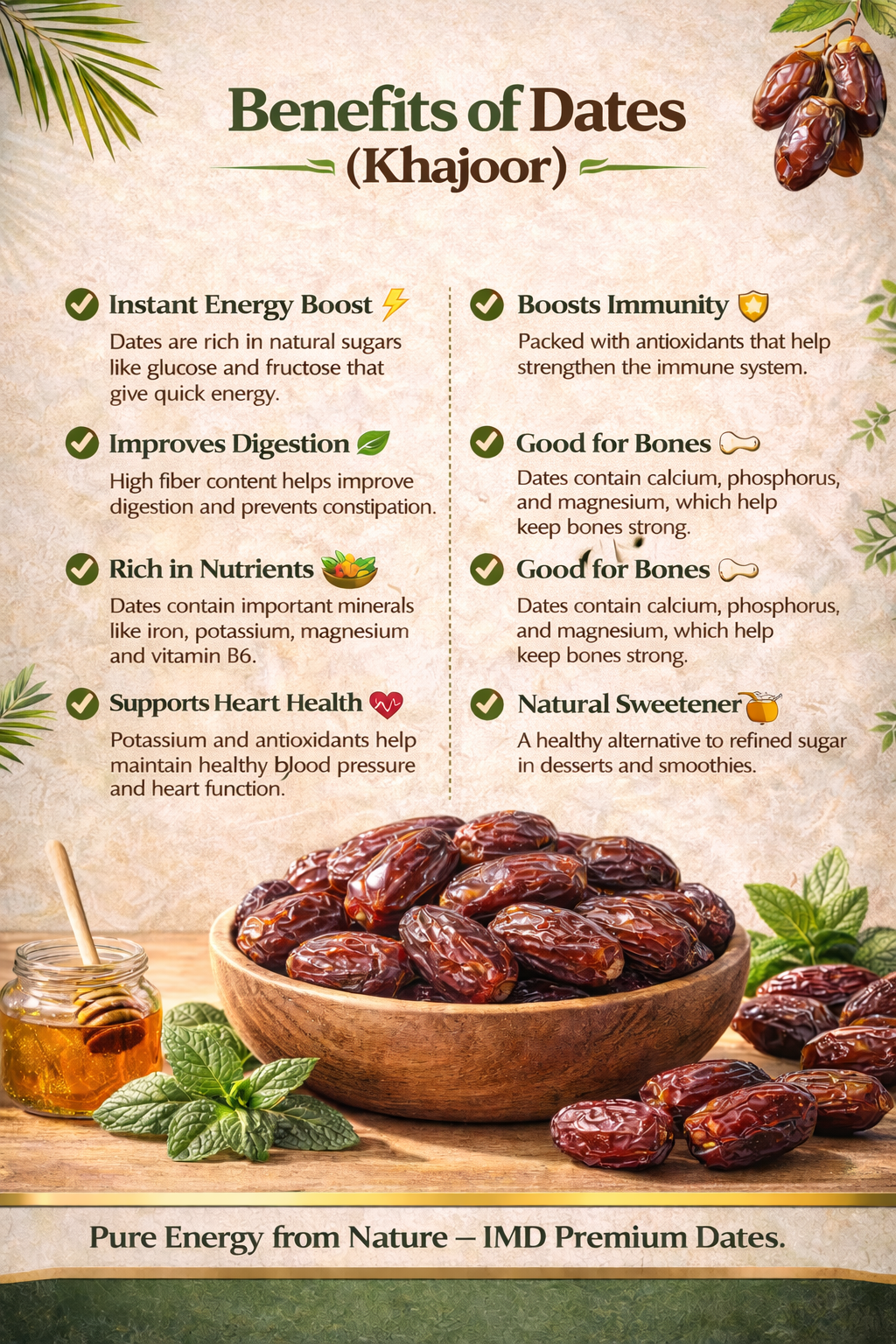 IMD Premium Dates (Khajoor) – Sweet & Healthy Dry Fruit