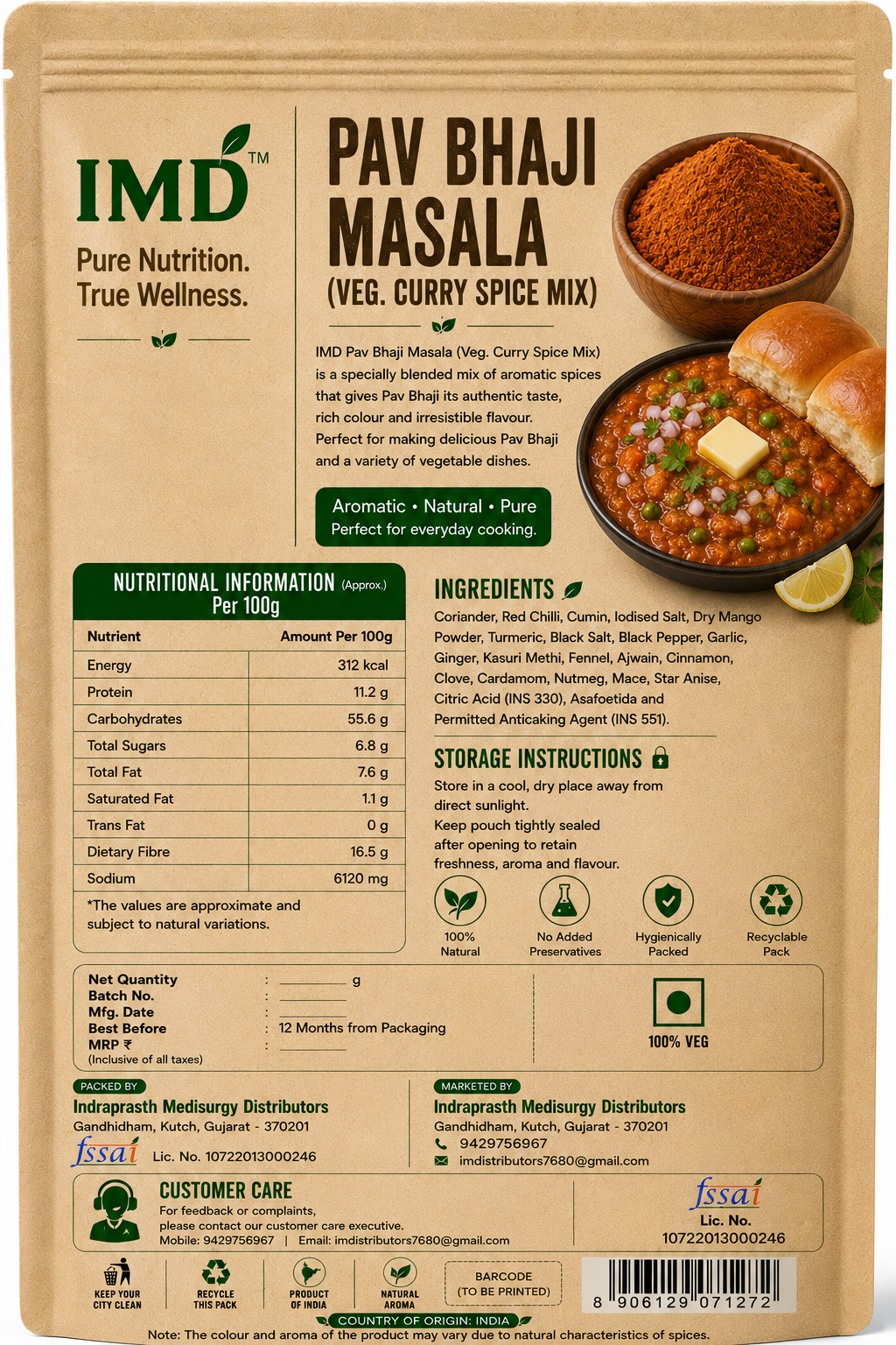IMD Pav Bhaji Masala – Authentic Street Style Indian Spice Blend