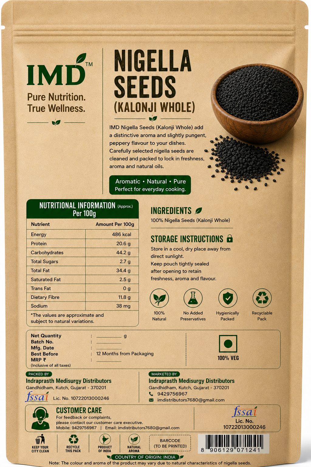 IMD Nigella Seeds (Kalonji) – Premium Aromatic Whole Indian Spice
