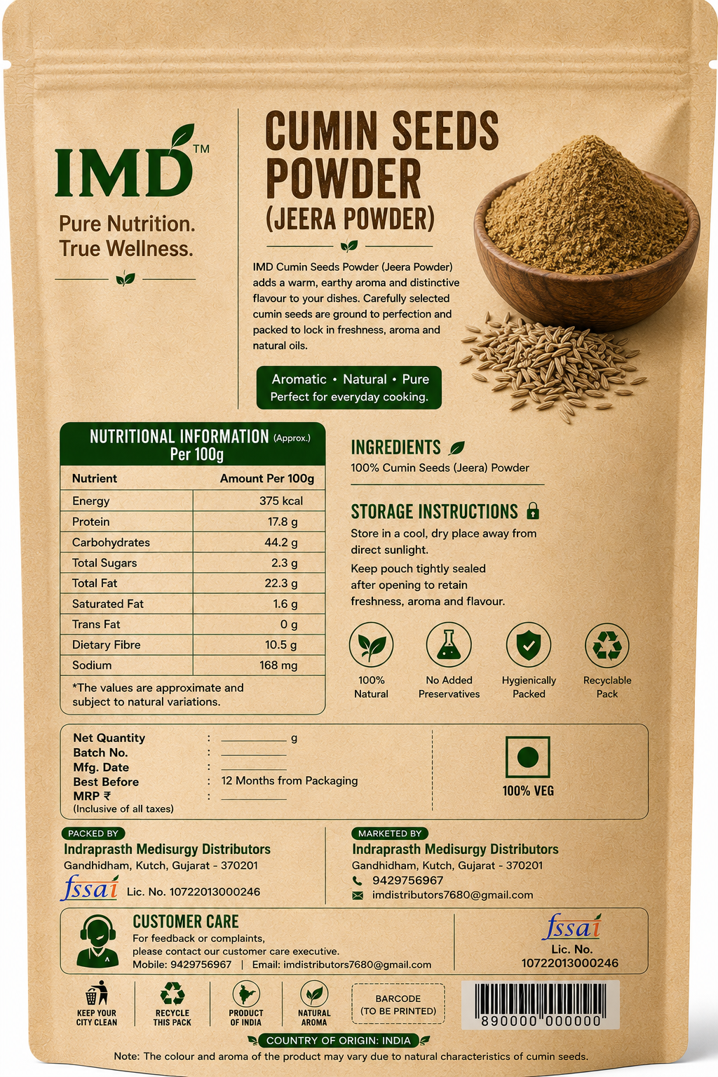 IMD Cumin Powder (Jeera Powder) – Fresh & Aromatic Indian Spice