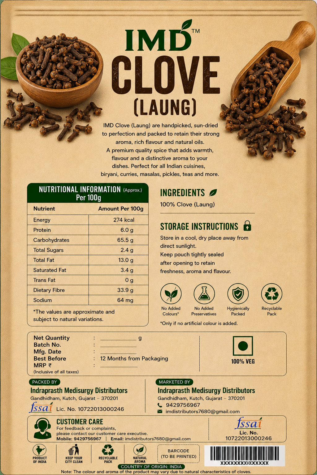 IMD Premium Cloves (Laung) – Whole Aromatic Indian Spice
