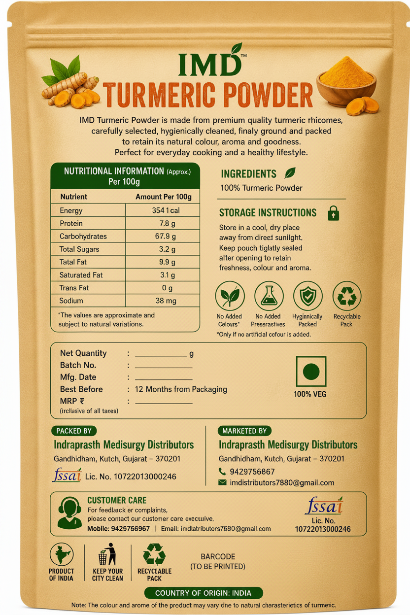 IMD Turmeric Powder (Haldi Powder) – Pure & Natural Indian Spice