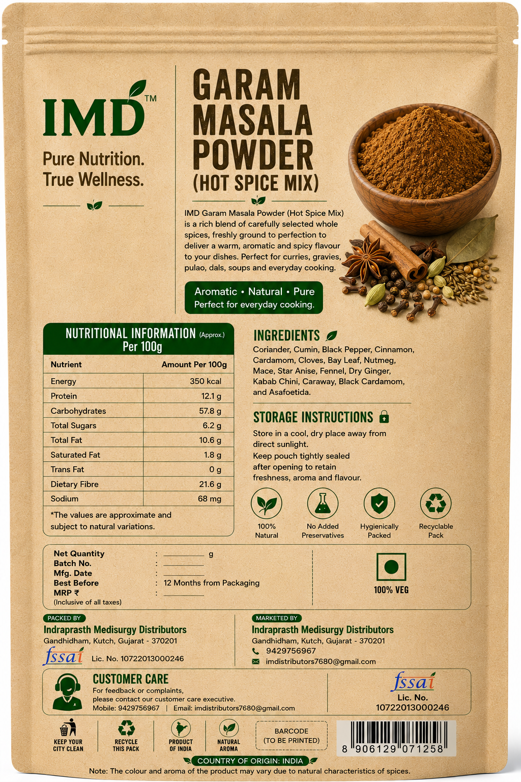 IMD Garam Masala Powder – Premium Aromatic Indian Spice Blend